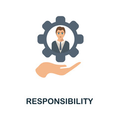 Responsibility flat icon. Colored element sign from company value collection. Flat Responsibility icon sign for web design, infographics and more.