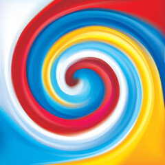 Vector drawing swirl Ukrainian and Russian flags pattern