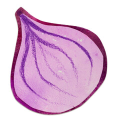 Hand-drawn watercolor red onion bulbs. Bright cute kawaii kidcore style illustration, good for farmers market, supermarket products design, stickers or postcards.