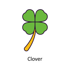 Clover Vector Filled Outline Icon Design illustration. St Patrick's Day Symbol on White background EPS 10 File