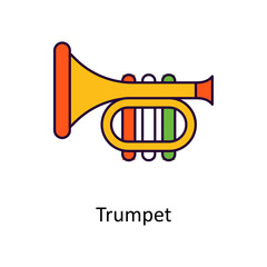 Trumpet Vector Filled Outline Icon Design illustration. St Patrick's Day Symbol on White background EPS 10 File