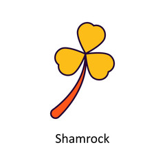 Shamrock Vector Filled Outline Icon Design illustration. St Patrick's Day Symbol on White background EPS 10 File