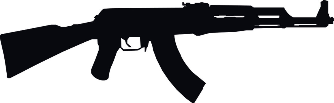 Silhouette of an AK47 rifle