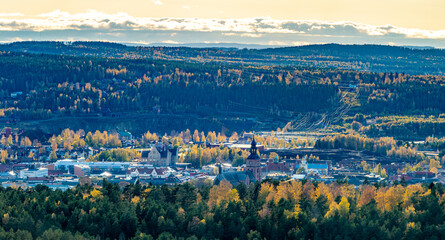 Autumn view in city of Falun, Dalarna, Sweded