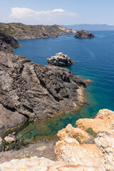 Obraz premium Mediterranean coast at Cap de Creus in Girona on a summer day