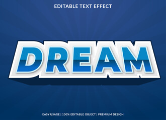 dream text effect editable template with abstract style use for business logo and brand 