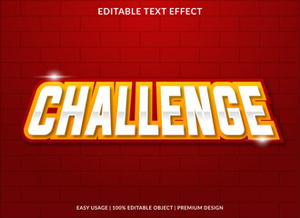 challenge text effect editable template with abstract style use for business logo and brand 