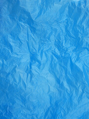 crumpled blue plastic bag texture