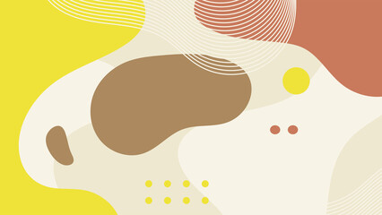 Abstract colorful Memphis flat geometric shapes background. Abstract composition with lines square dot triangle circle and wavy flat style. Design for poster, presentation, card, cover, banner.