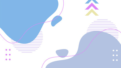 Abstract colorful Memphis flat geometric shapes background. Abstract composition with lines square dot triangle circle and wavy flat style. Design for poster, presentation, card, cover, banner.