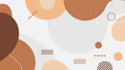 Abstract colorful Memphis flat geometric shapes background. Abstract composition with lines square dot triangle circle and wavy flat style. Design for poster, presentation, card, cover, banner.