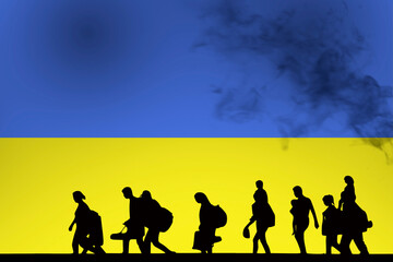 Ukraine Refuges and Smoke - obrazy, fototapety, plakaty
