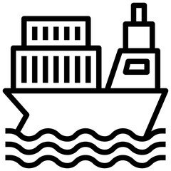 CARGO SHIP line icon