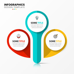 Infographic template with icons and 3 options or steps. Abstract Tree