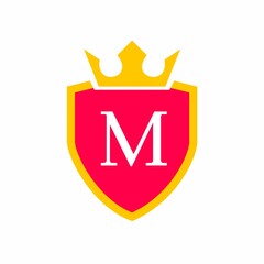 Professional logo. Luxury logo. Alphabet logo. Letter logo. Alphabet m logo design with luxury logo shape and font. Crown icon. M logo. M letter. M alphabet. Symbol. Luxury brand identify logo. Sign. 
