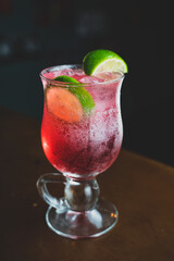 pink drink green limes