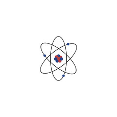 Molecule structure of nucleus with atom flat vector illustration isolated.