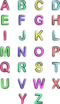 Alphabet  chart vector image. alphabet flash card.