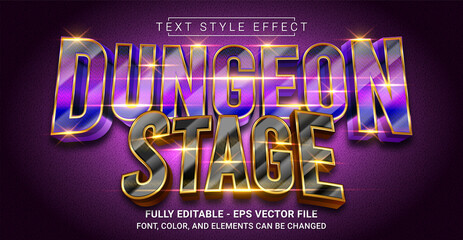 Dungeon Stage Text Style Effect. Editable Graphic Text Template.