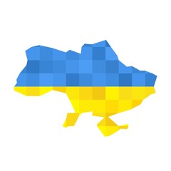 Map of the country of Ukraine. Vector color illustration