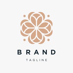 Abstract Line Ornament Logo Designs. Abstract Flower Logo Design Template.