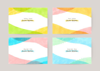 watercolor abstract background set: vector card for greetings, invitation, wedding