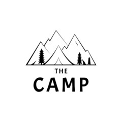 Mountain Logo design. perfect for camping, outdoor adventure, expedition, skiing, and climbing. vector art illustration