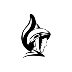 Silhouette soldier logo design vector