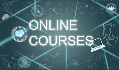 online course, e-learning. Online education