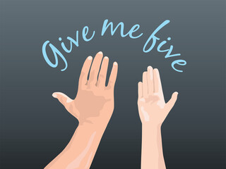 Give me five in illustration graphic vector
