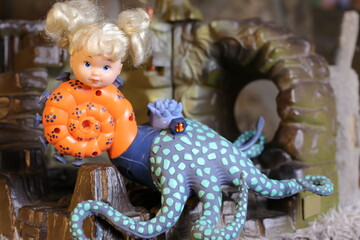 Spooky mutant doll with tentacles