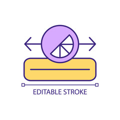 Alignment in graphic design RGB color icon. Composition arrangement of elements. Brand and logo. Isolated vector illustration. Simple filled line drawing. Editable stroke. Arial font used