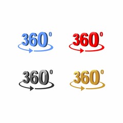 360 degree view icon in trendy flat style design. Vector graphic illustration. Suitable for website design, logo, app, and ui