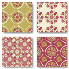 Set of spring themed scrapbooking seamless pattern. Seamless vector illustration