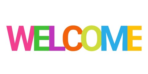 Welcome colorful typography poster