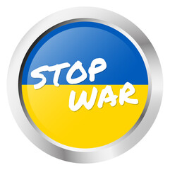 ukraine country colors button STOP WAR