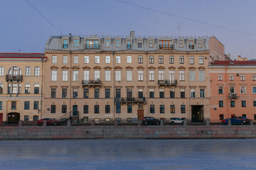 European architecture in pastel colors