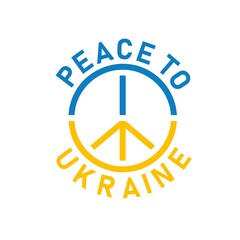 Peace to Ukraine. No war sign. Editable vector illustration