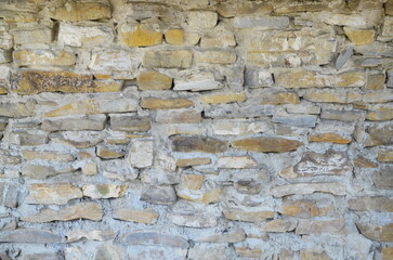 old brick wall.  made of gray and brown stone. background