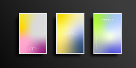 Set of covers design with vibrant gradient background templates. Colorful modern gradient template collection	
