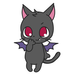 Clip art of devilish black cat