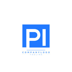 PI Letter simple logo Design