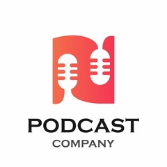 Letter n with podcast logo template illustration. suitable for podcasting, internet, brand, musical, digital, entertainment, studio etc