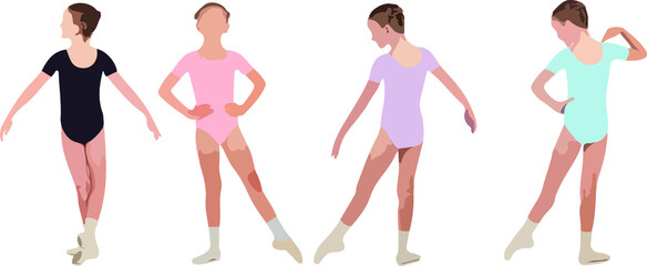 Vector silhouette of ladies, front, back, lateral, view perfect to include in your architecture projects, renders, sketches or plans.