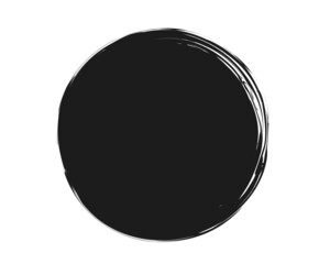 Fototapeta na wymiar Paint Brush Stroke Circle Isolated On White Background. Vector