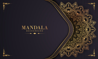 Luxury ornamental mandala background with golden arabesque pattern Arabic Islamic east style. Ramadan Style Decorative mandala. Mandala for print, poster, cover, brochure, flyer, banner