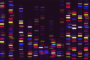 Genome sequencing map, infographic or DNA molecular test. Genetic sequencing technology concept