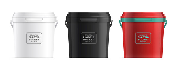 Realistic Plastic Bucket Color