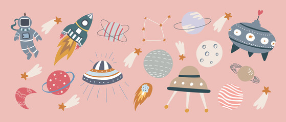 Space and cosmo elements collection.