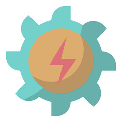 Vector hydro electric flat icon, water and renewable power 64x64 pixel, white background 